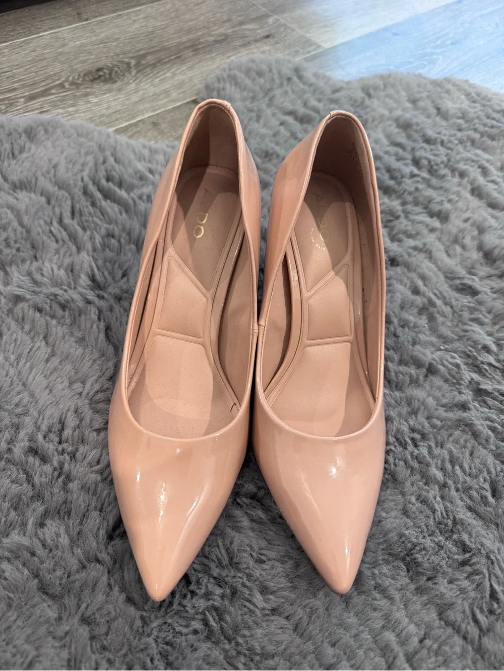 Aldo Patent Pointed Toe Pumps in Blush